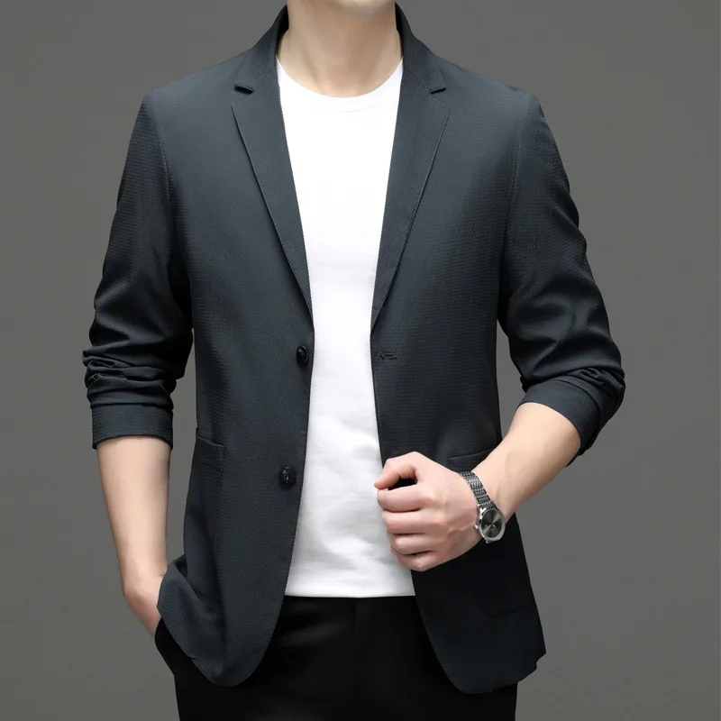 Z305-2023 Весна и осень новый маленький костюм мужской корейской версии приталенного костюма мужской молодежный пиджак большого размера деловой тренд
