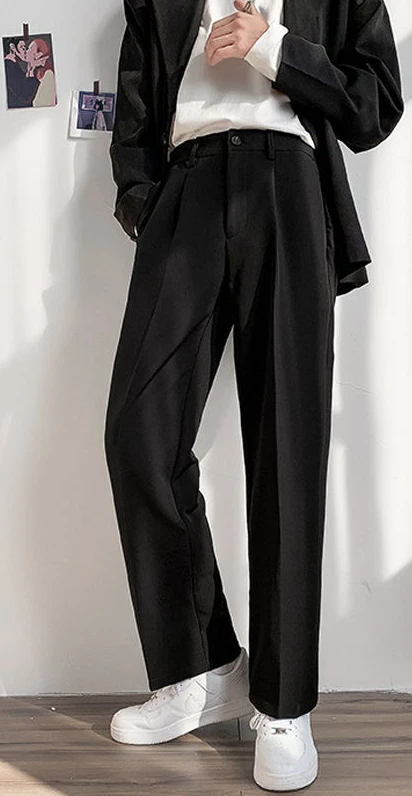 Модные деловые брюки из ледяного шелка 2023, брюки для вечернего платья, однотонные облегающие повседневные брюки для костюмов на пуговицах, туалетный A46