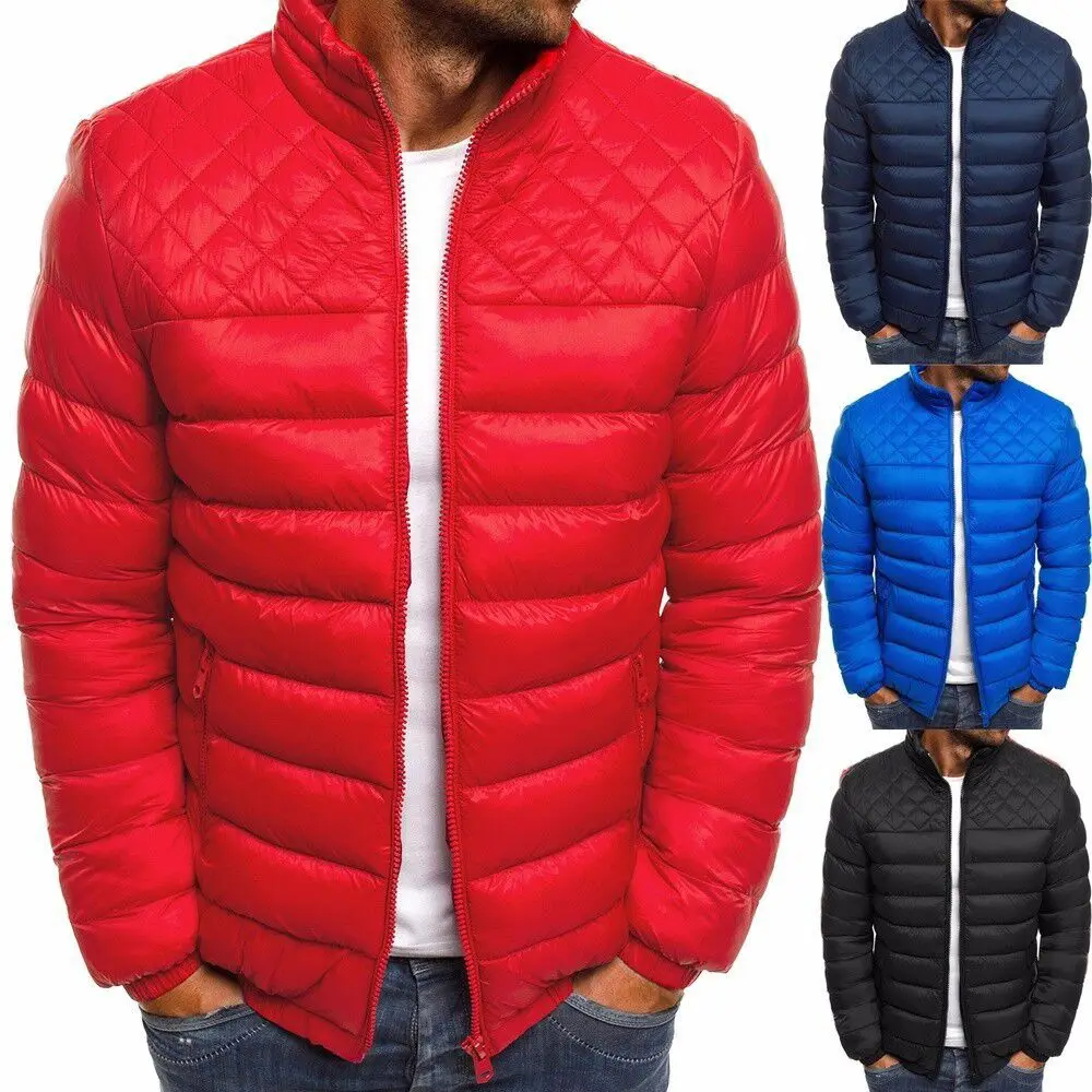 Осенне-зимняя новая мужская пуховая стеганая куртка модная тонкая теплая стеганая куртка для отдыха на открытом воздухе ветрозащитная стеганая куртка