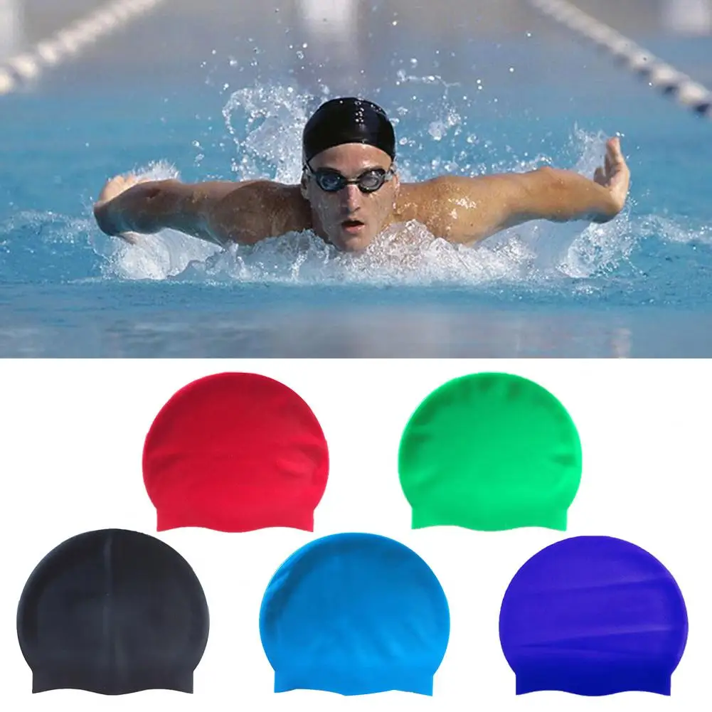Шапочка для плавания, силиконовый гель, защита ушей, длинные волосы, Тренировочная шапочка для плавания, шапочка для взрослых, детская водонепроницаемая шапочка для плавания