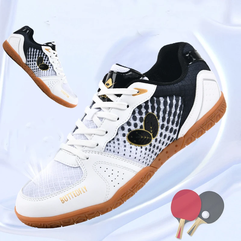 Модные теннисные туфли Пара туфель для настольного тенниса Спортивная обувь для соревнований Сетчатая дышащая нескользящая теннисная обувь