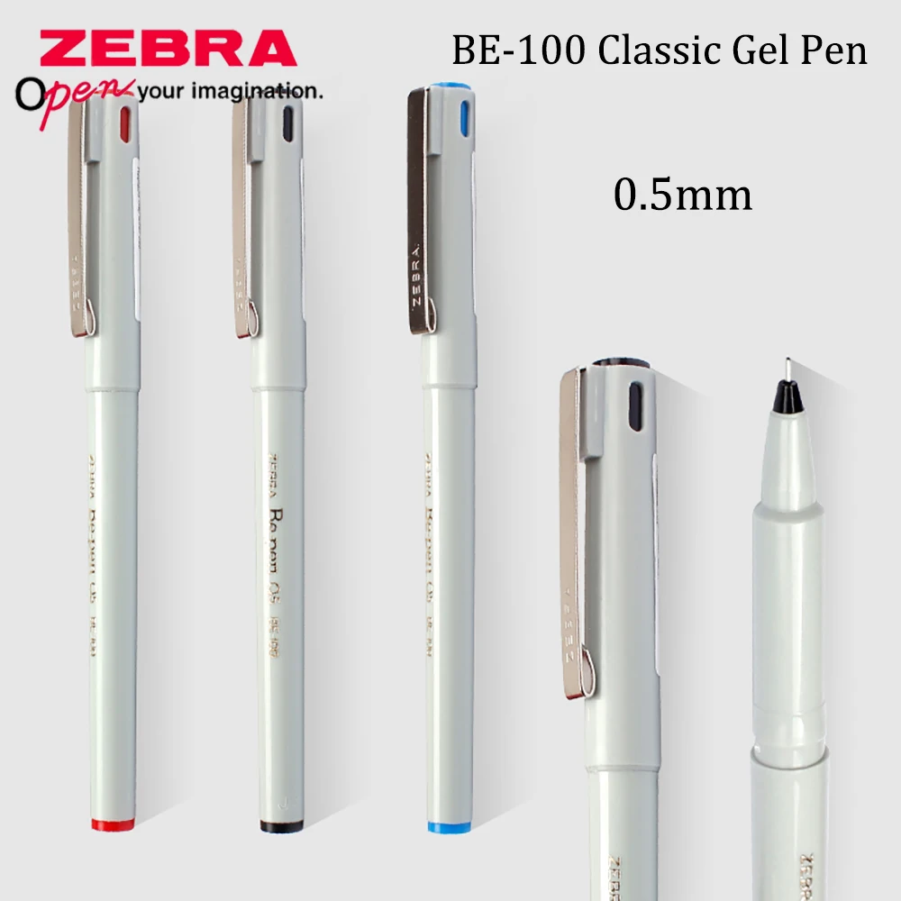 Японские гелевые ручки ZEBRA BE-100 Классическая студенческая ручка с водонепроницаемой быстросохнущей иглой, канцелярские принадлежности для подписи в головном офисе, Canetas