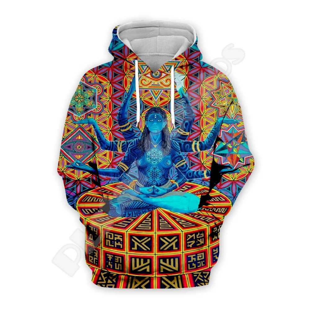 Новомодный спортивный костюм в стиле Триппи Будда Мандала, Психоделический красочный ретро-пуловер с 3D-принтом, винтажная повседневная куртка Harajuku, толстовки Q3
