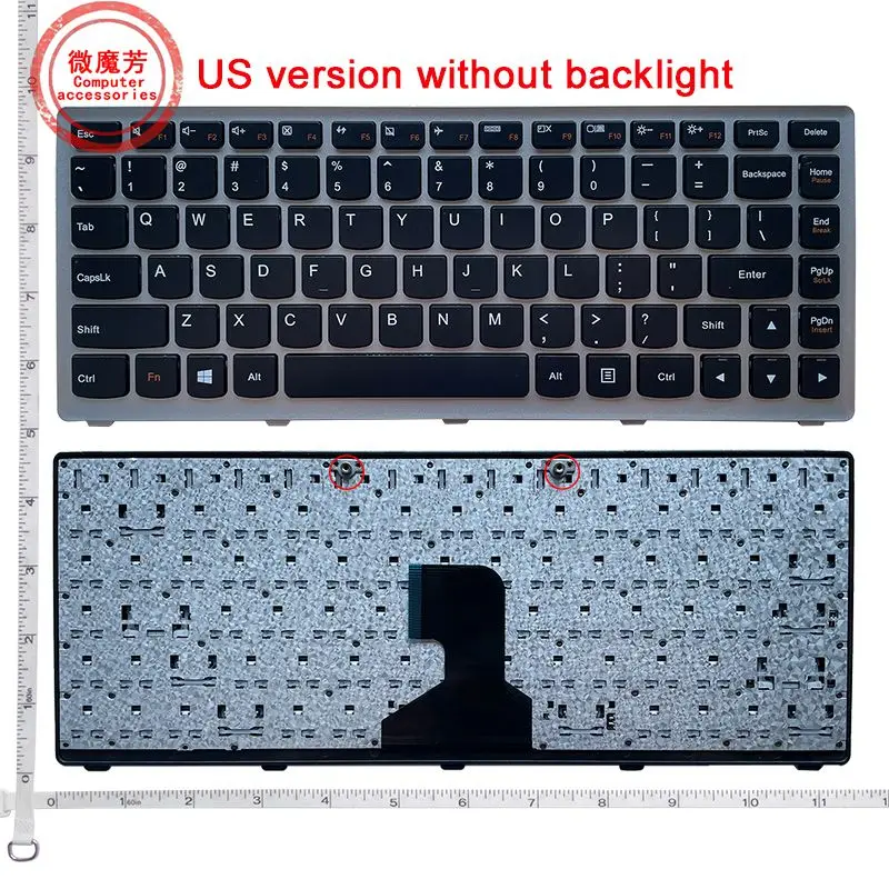 Новая клавиатура из США для английского ноутбука Lenovo Z400 Z400A P400 Z400T Z400P серебристого цвета