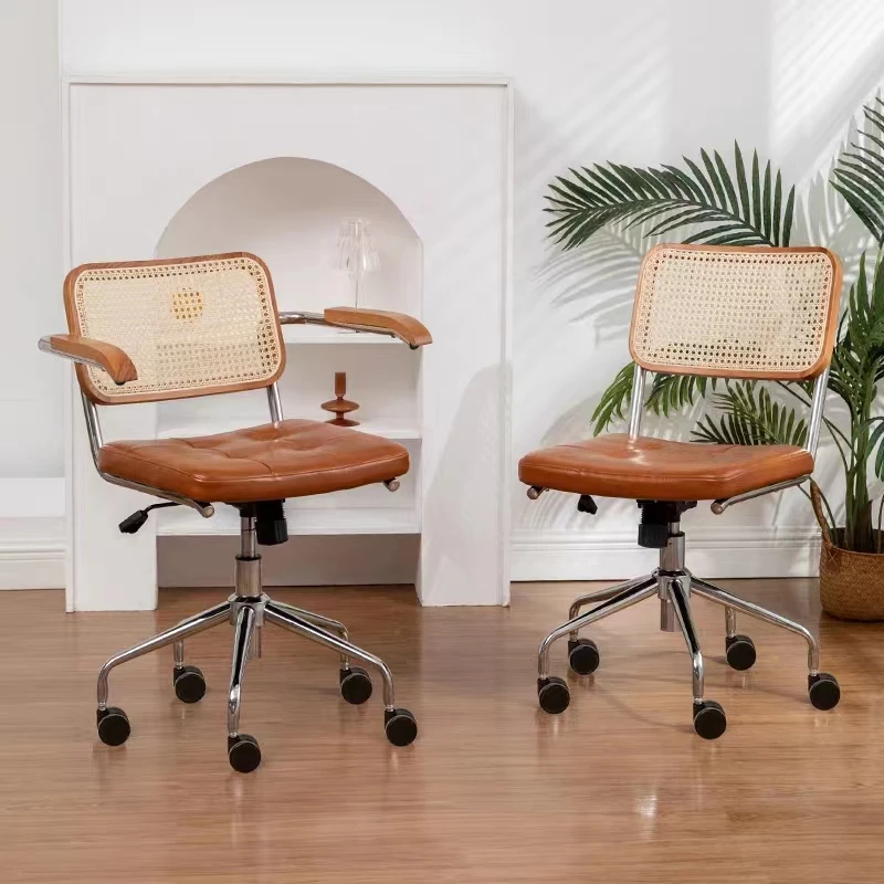 Современное простое офисное кресло компьютерное кресло HomeComfort офисные стулья для спальни ротанговое кресло с откидной спинкой ретро вращающееся кресло
