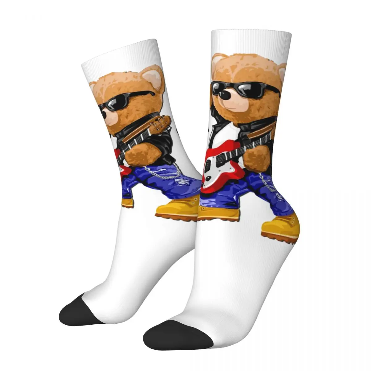Носки унисекс с плюшевым Мишкой для бега с 3D принтом Happy Socks в уличном стиле Crazy Sock