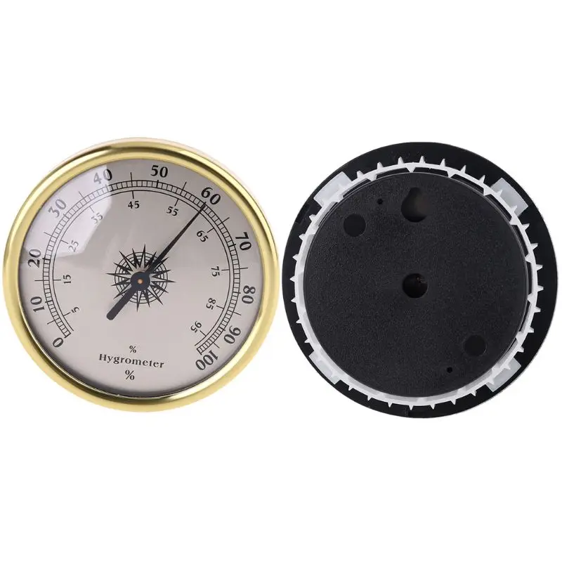 Термометр Измеритель Влажности Калибр 7,2 см Круглое Золотое Кольцо Поверхностный Гигрометр Домашний