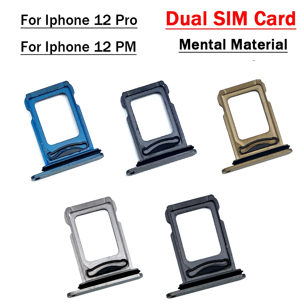 100 шт./лот Держатель лотка для двух sim-карт Адаптер для iPhone 12 Pro Max / 12 Pro Слот для держателя лотка для SIM-карт Ментальный материал