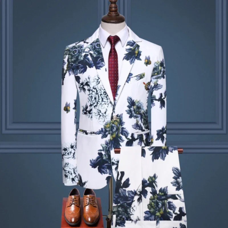 Высокое качество (блейзер + брюки) Мужской итальянский стиль, элегантная мода, простое деловое повседневное свадебное платье, костюм-двойка