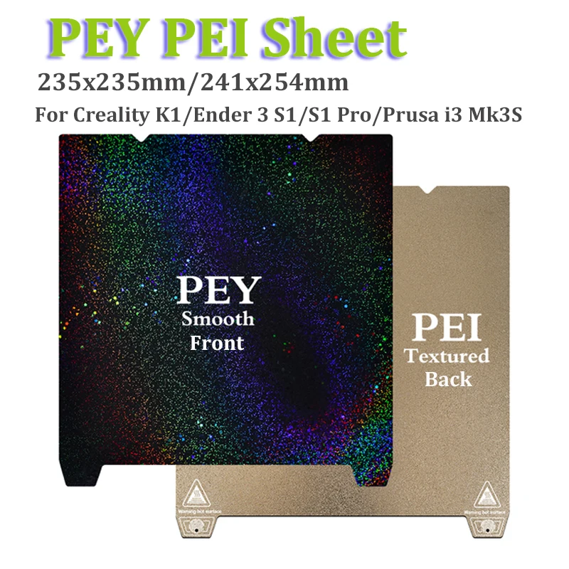 3D-принтер Hotbed PEY PEO PET PEI Пружинный Стальной Лист Для Creality K1 Heatbed Build Plate Для Ender 3 S1/S1 Pro K1 Prusa i3 Mk3S