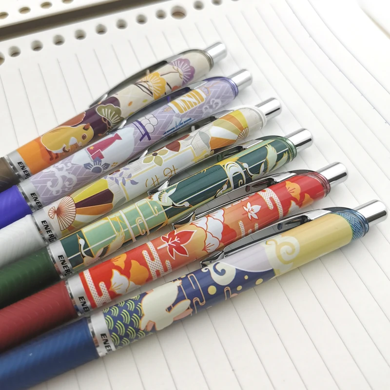 Япония Pentle Осенняя Лимитированная Гелевая Ручка BLN75FL Press Water Pen Быстросохнущие Черные Чернила 0,5 мм Студенческие Принадлежности
