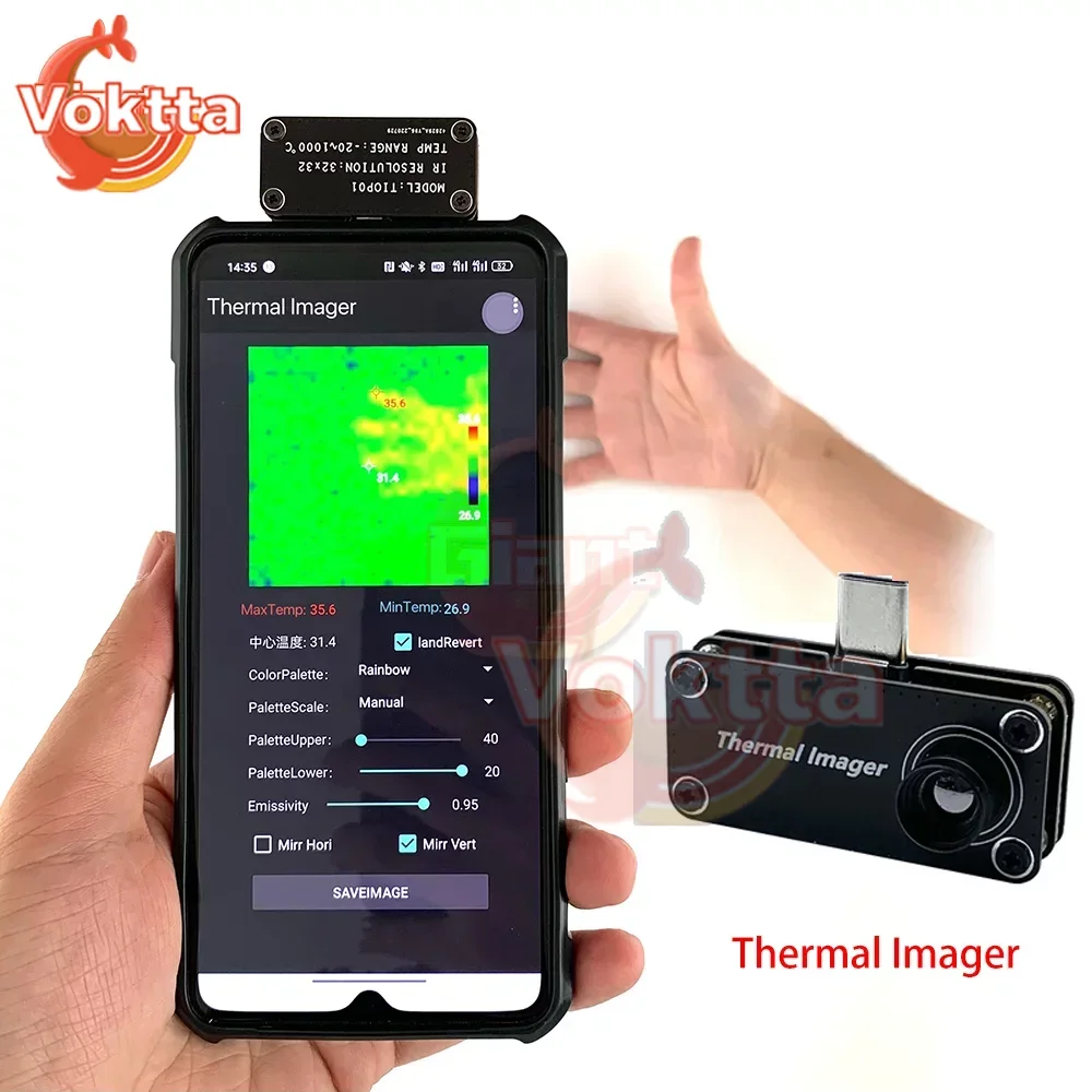 TIOP01 Профессиональный тепловизор с высоким разрешением для телефона Android USB инфракрасный тепловизор с высокой чувствительностью термометра