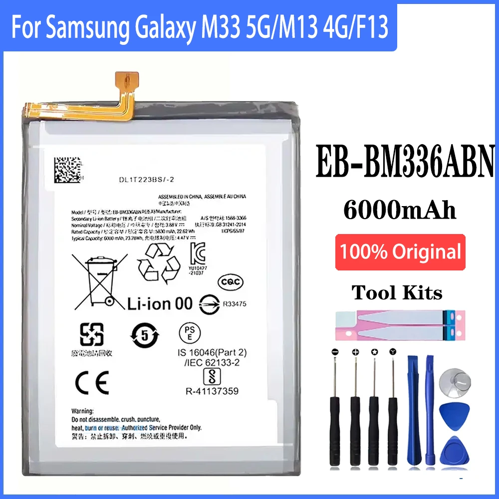 100% аккумулятор высокой емкости EB-BM336ABN 6000 мАч Для Samsung Galaxy M33 5G M13 4G F13 Замена Телефона С инструментами