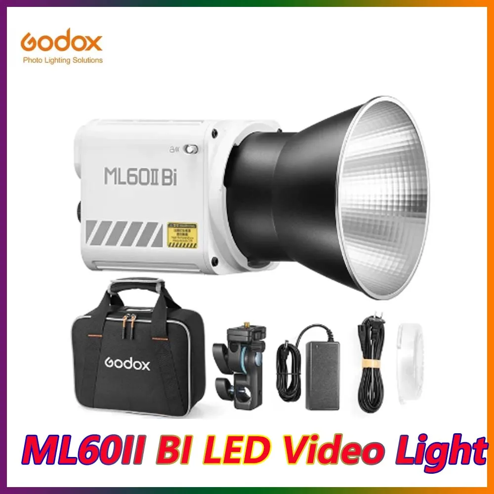 Godox ML60II BI LED Video Light 2800K -6500K APP Control Bowens Mount Lighting для Фотосъемки Видеозаписи Съемки на открытом воздухе