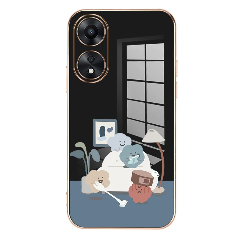 Чехол для телефона с покрытием в виде куклы Для Oppo A98 A96 A94 A78 A76 A74 A57 A55 A54 A36 A35 A17 A11s F23 5G Задняя крышка