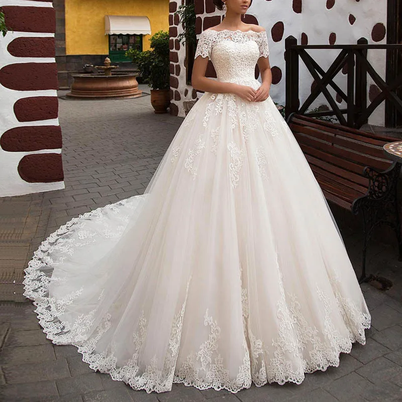 Винтажные свадебные платья с короткими рукавами, открытыми плечами, Vestidos De Novia, Кружевное платье Vestido De Noiva, платье Невесты