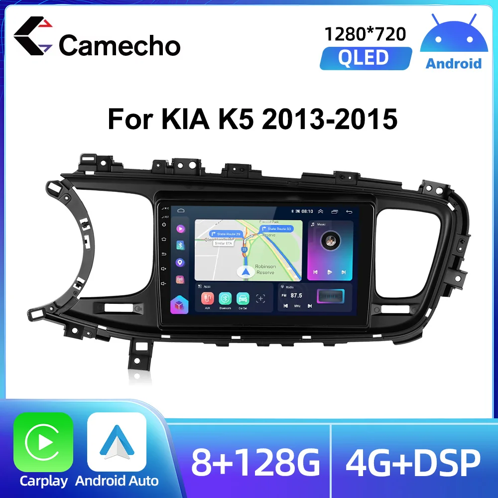 Camecho 9-дюймовый Android 2din Автомобильный Мультимедийный Плеер Стерео Радио Для KIA K5 2013-2015 Bluetooth WIFI GPS FM-радио Камера заднего Вида
