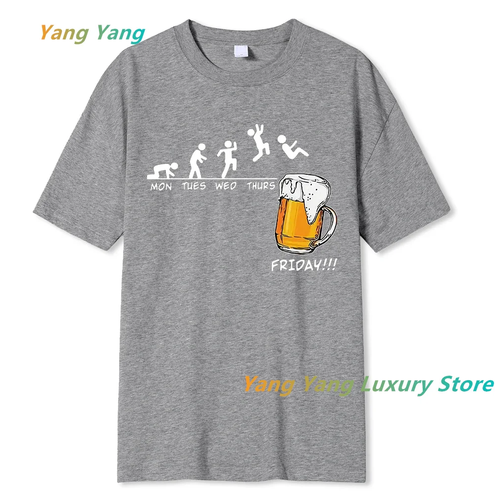 Уличная одежда, хлопковая футболка в стиле харадзюку с коротким рукавом, мужские брендовые футболки с пятничным пивным принтом, летняя мужская футболка в стиле хип-хоп
