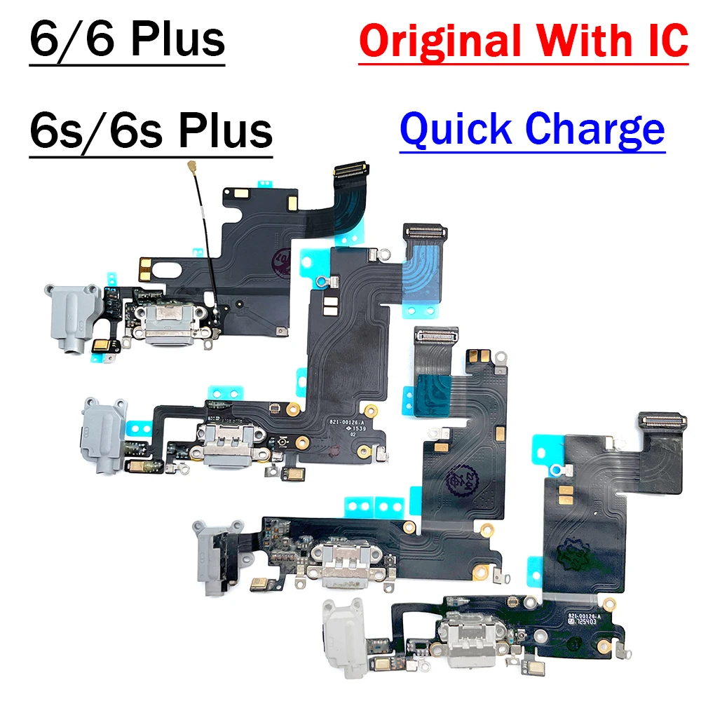 10 шт./лот Оригинал для Iphone 6s Plus USB зарядное устройство Разъем для платы зарядки Порт Гибкий кабель с микрофоном для Iphone 6 6 Plus