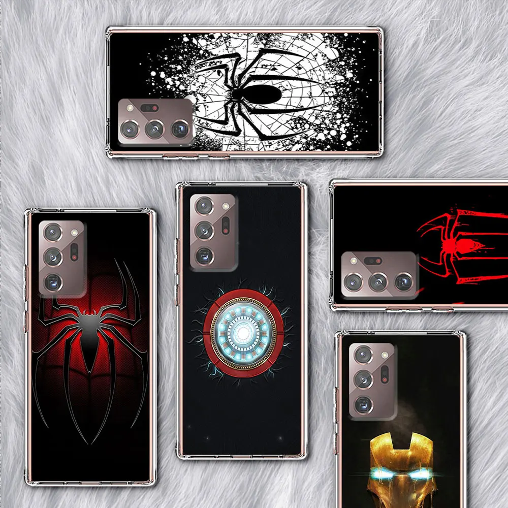 Война бесконечности Чехол Marvel Spider Iron Man для Samsung Galaxy Note 20 Ultra 10 Lite 9 8 Plus Прозрачный чехол для телефона из ТПУ S23 A53