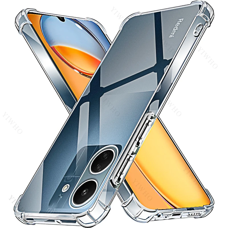 Прозрачный Чехол для телефона Redmi 13C 12c 10C 9C Прозрачная Мягкая Силиконовая Задняя крышка для Xiaomi Redmi 12 4G 5G Shell 13 12 10 C 9C NFC