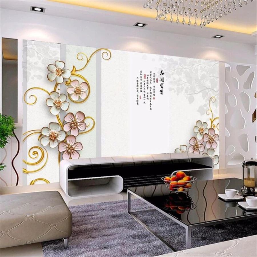 Большие обои beibehang на заказ фреска 3d драгоценности цветок цветущий богатый ТВ фон обои для домашнего декора 3d papel de parede