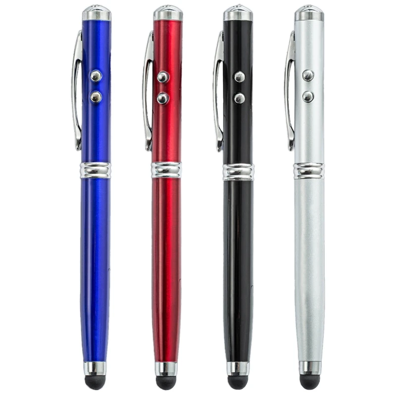 Емкостный стилус Шариковая ручка 4 в 1 со светодиодной подсветкой для сенсорного устройства