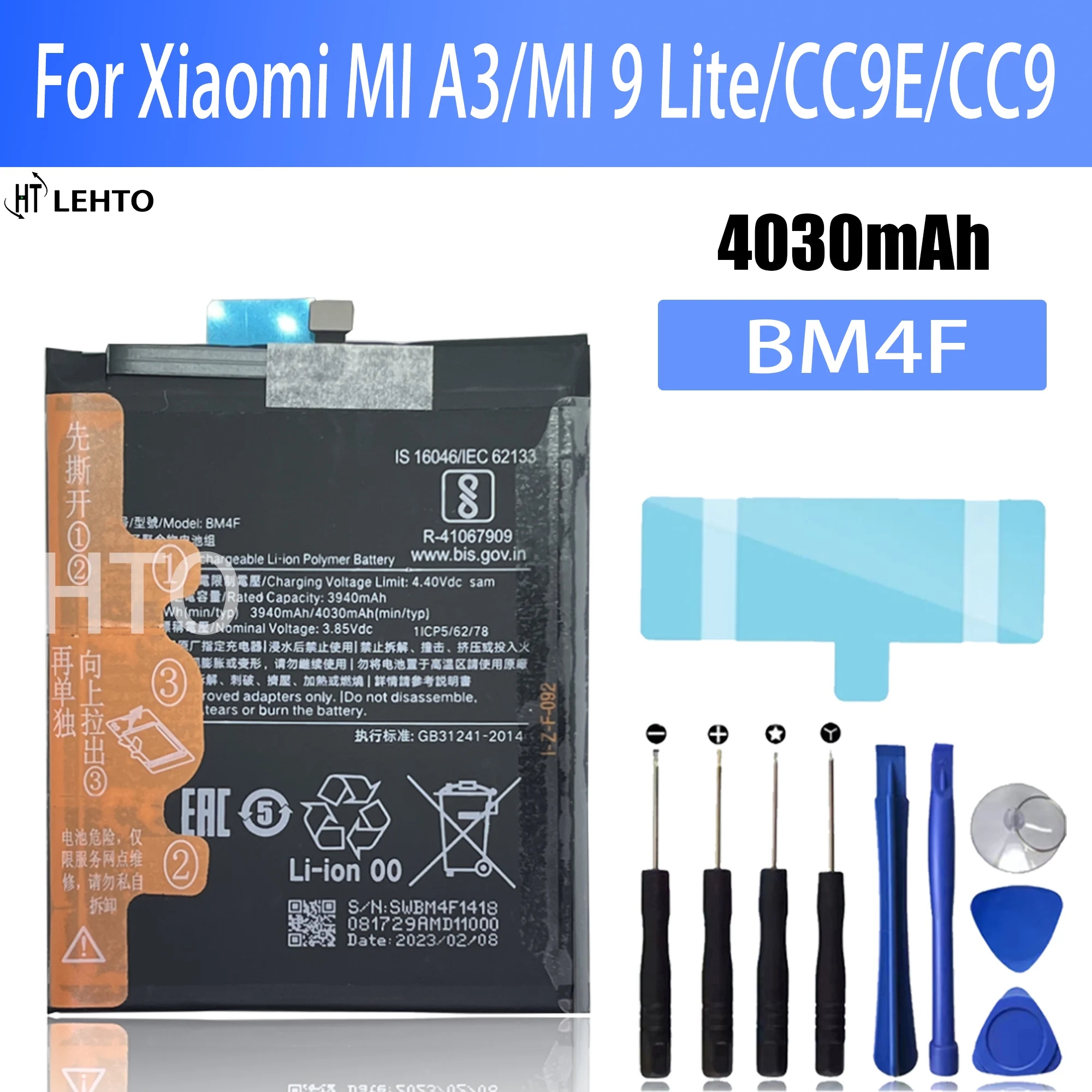 100% Новый оригинальный аккумулятор BM4F для XIAOMI mi A3/mi 9 Lite/CC9E/CC9 Замена телефона Bateria