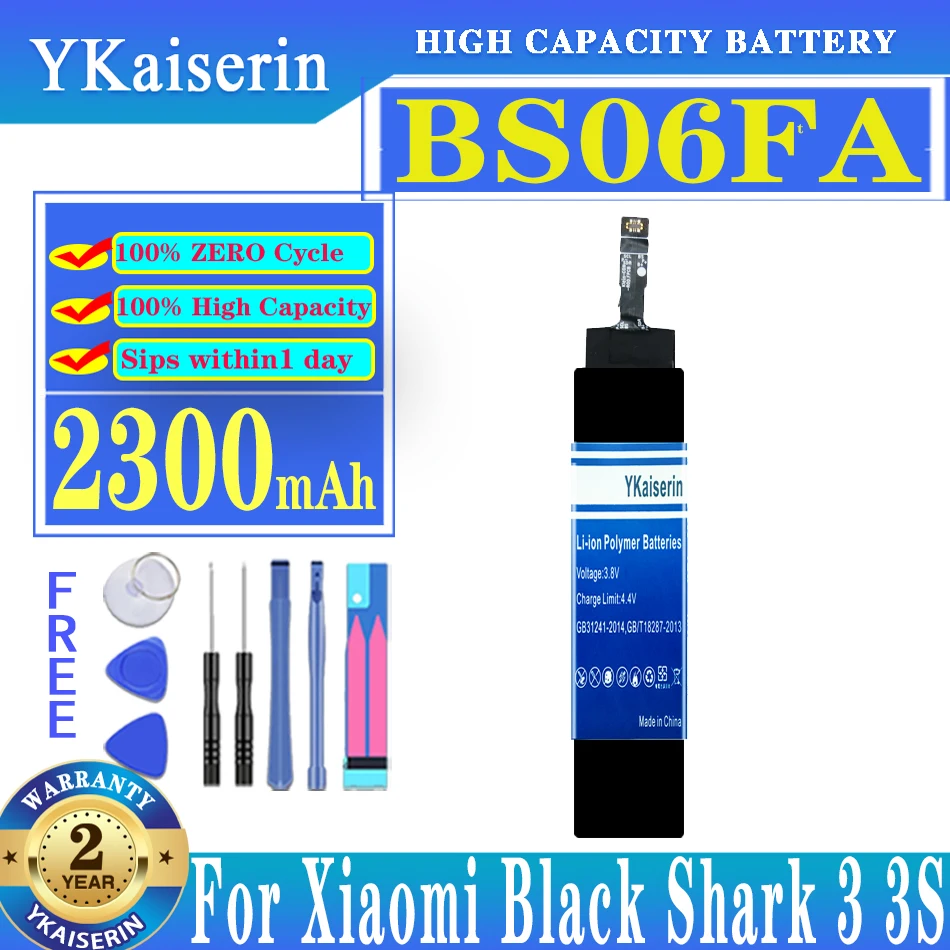 YKaiserin Для Xiao Mi BS06FA Аккумулятор Для Xiaomi Black Shark 3 3S BSO6FA Аккумулятор Большой Емкости + Бесплатные Инструменты