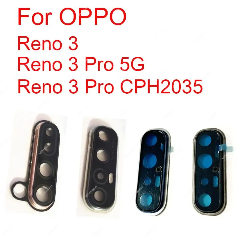Стеклянная крышка объектива задней камеры для OPPO Reno 3 Pro 3Pro 4G 5G Стекло объектива задней основной камеры с деталями рамки