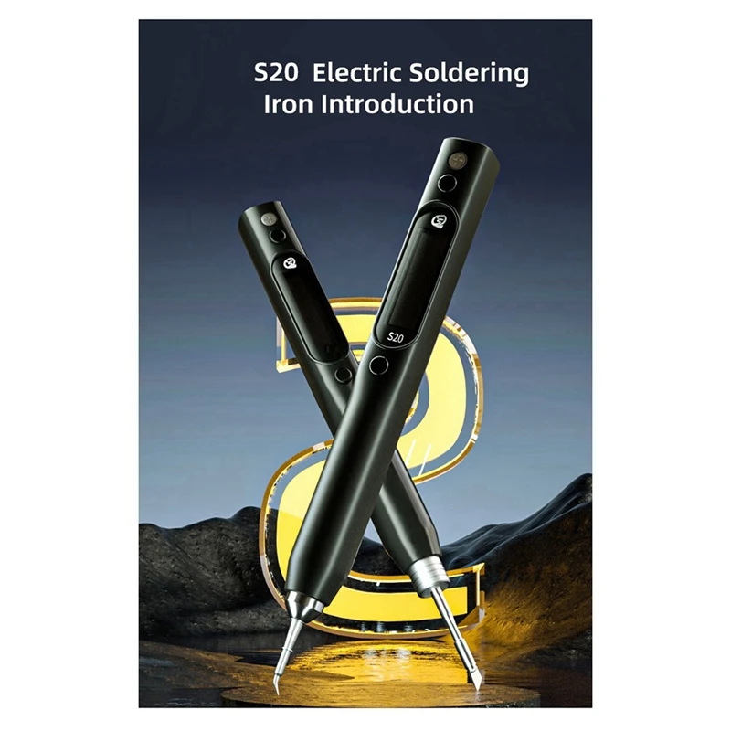 S20 (K) Nano Электрический Паяльник 0,91 Дюйма OLED 500 ℃ Поддерживает Питание PD/QC, Совместимый с Паяльником C115 EU Plug
