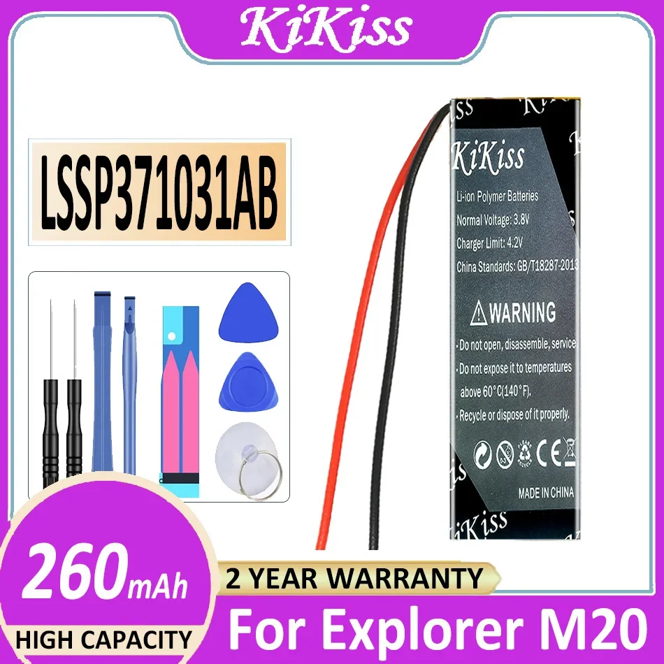 KiKiss Аккумулятор LSSP371031AB 260 мАч Для Explorer M20 M50 M70 M90 E10 E80 Для Explorer 80 500 Bluetooth Гарнитура Bateria