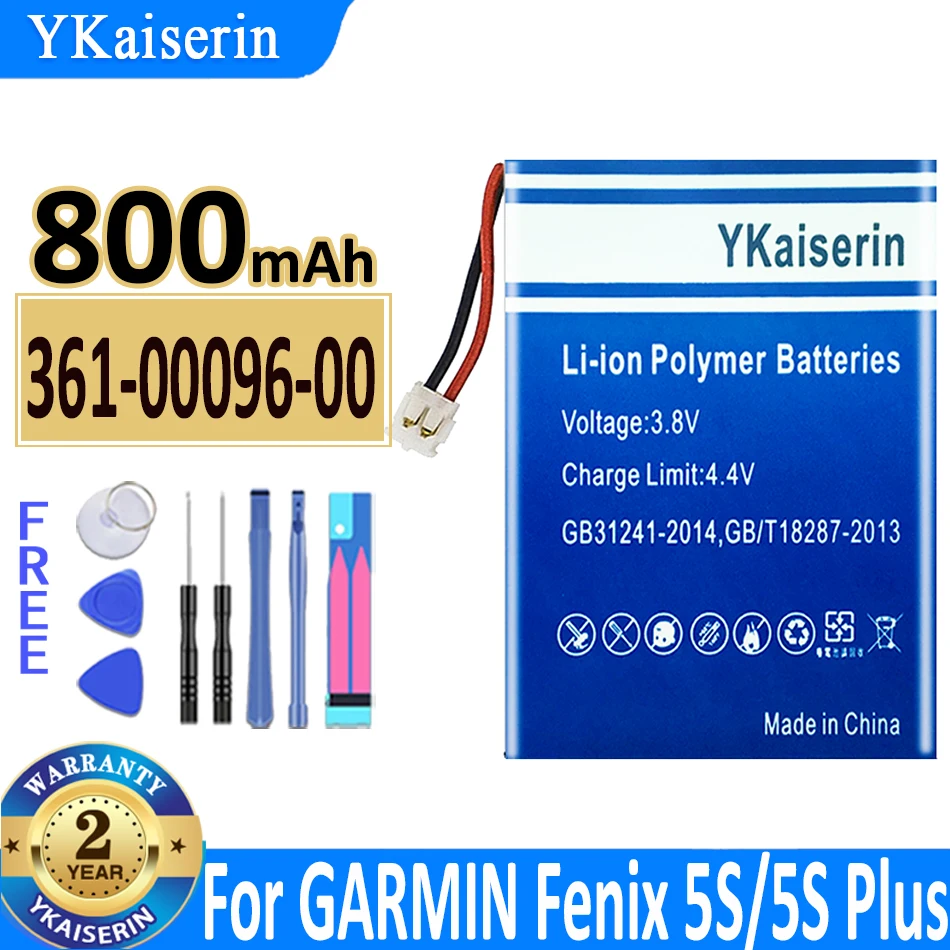 361-00096-00 Аккумулятор 800 мАч Для GARMIN Fenix 5S 5SPlus Fenix 5S Plus Sapphire GPS Часы Bateria ASDB371828-P1 + Бесплатные Инструменты