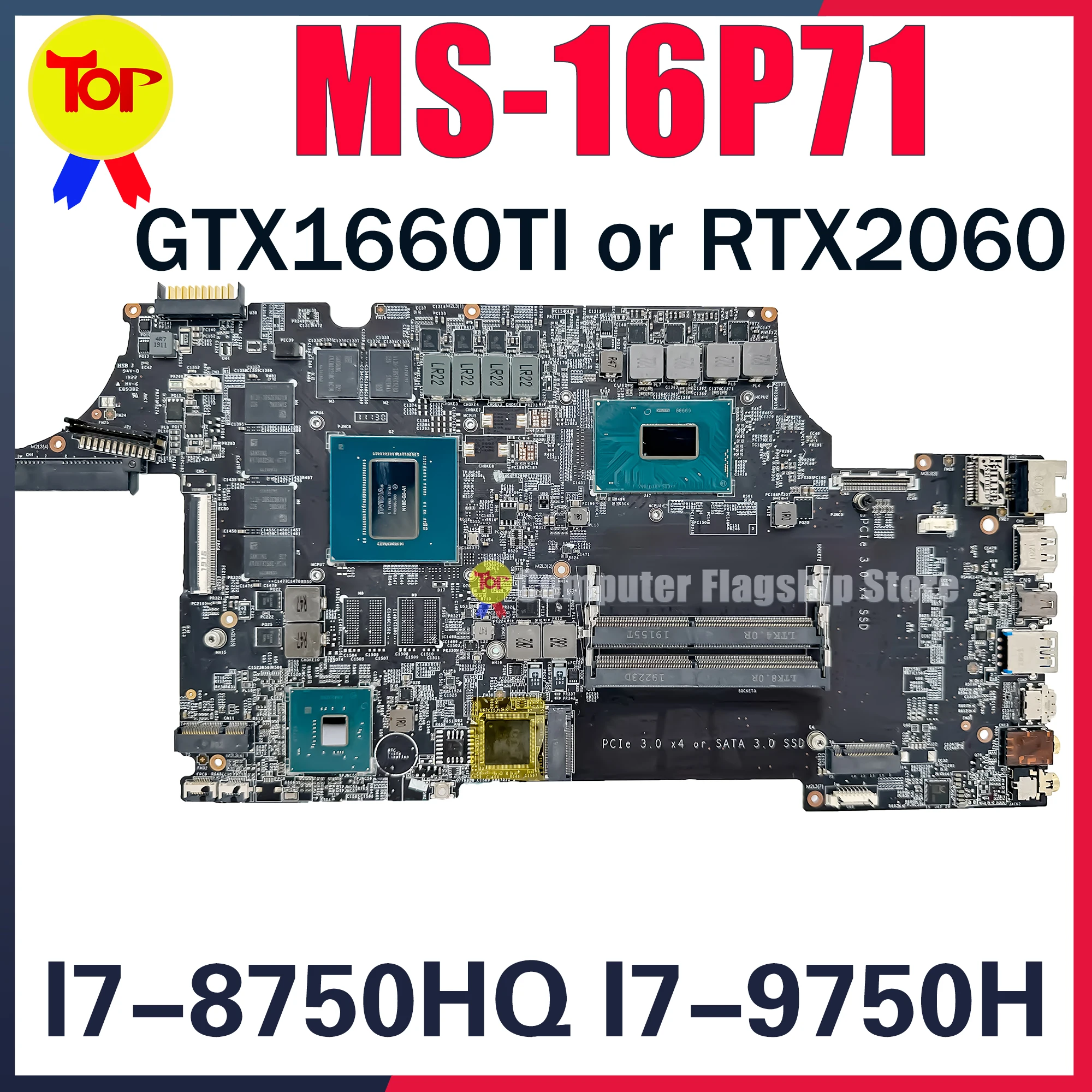 MS-16P71 Материнская Плата для ноутбука MS-16P7 GL63 GE63 GE75 I7-8750H I7-9750H GTX1660TI RTX2060 Материнская Плата 100% Testd Быстрая Доставка