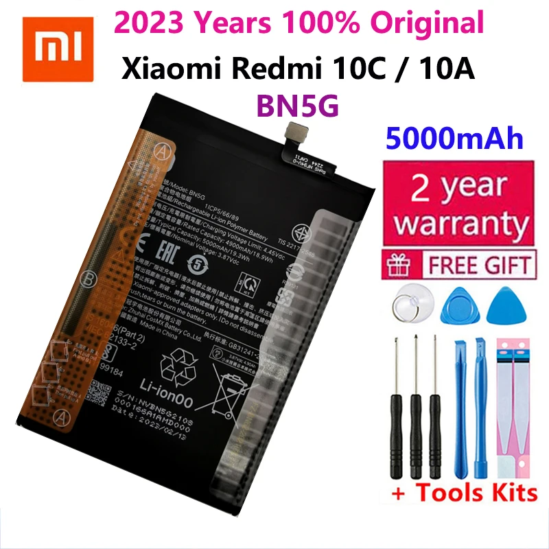 Высококачественный Оригинальный Новый Аккумулятор Xiao Mi BN5G Для Xiaomi Redmi 10C/10A Mi Redrice 10C/10A 5000 мАч Bateria