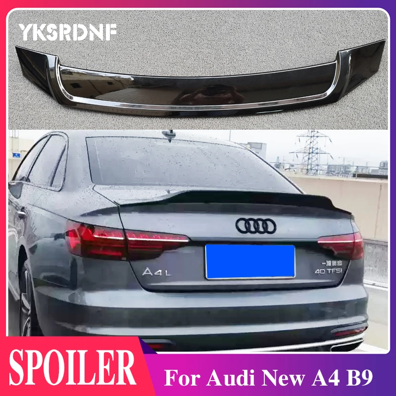 ABS Неокрашенный Окрашенный Внешний задний спойлер, Хвостовое Украшение багажника, крыло багажника, автомобильный стайлинг для Audi New A4 B9 2017-2021