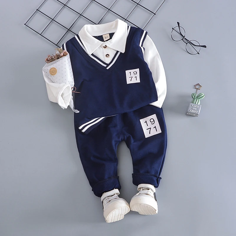 DIIMUU, Комплекты одежды для маленьких мальчиков, Модная хлопчатобумажная одежда для малышей, костюмы из 2 предметов, Рубашка + брюки, Повседневная одежда для детей 1-4 лет