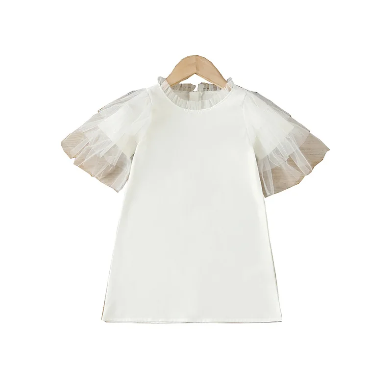 Белое платье в стиле пэчворк для летних девочек, кружевная одежда принцессы для малышей 4-7 лет, детский костюм принцессы для танцев на День рождения и свадьбу