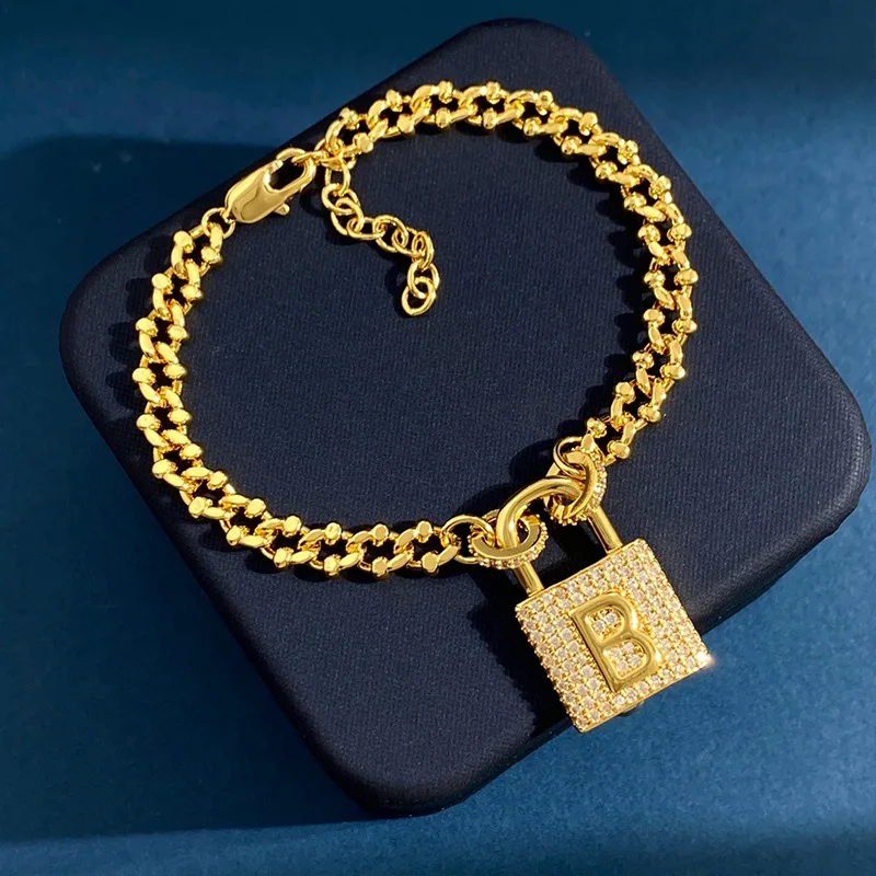 Нишевый бренд, модный кулон с замком, браслет-цепочка StyleThick Для женщин, наборы ювелирных изделий из циркония золотого цвета