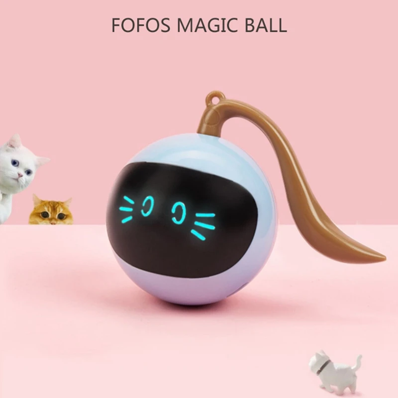 Автоматическая умная интерактивная игрушка для кошек, красочные светодиодные самовращающиеся игрушки с шариками, USB перезаряжаемые игрушки для котенка, электронные игрушки для кошек с шариками