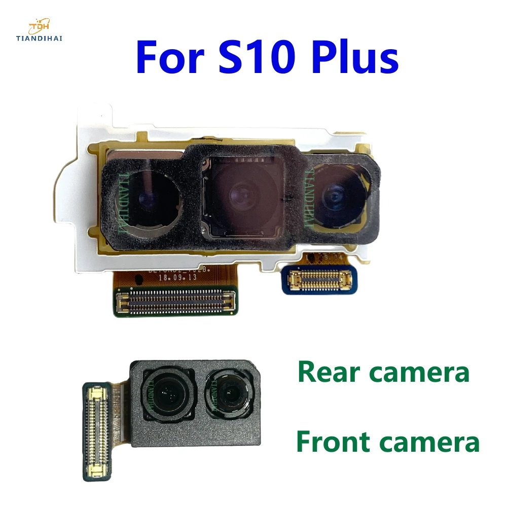 Оригинальная Передняя и Задняя Камера Samsung Galaxy S10 Plus G975 G975F G975U S10 + Запасной Модуль Основной Фронтальной камеры С Гибким Кабелем