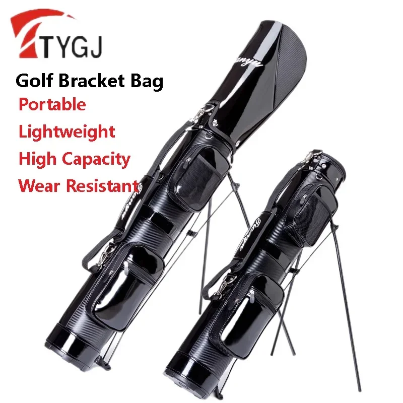 TTYGJ Сумка для крепления для гольфа из искусственной кожи, водонепроницаемая легкая сумка для стойки для гольфа, портативный пистолет большой емкости, вмещающий 8-9 клюшек