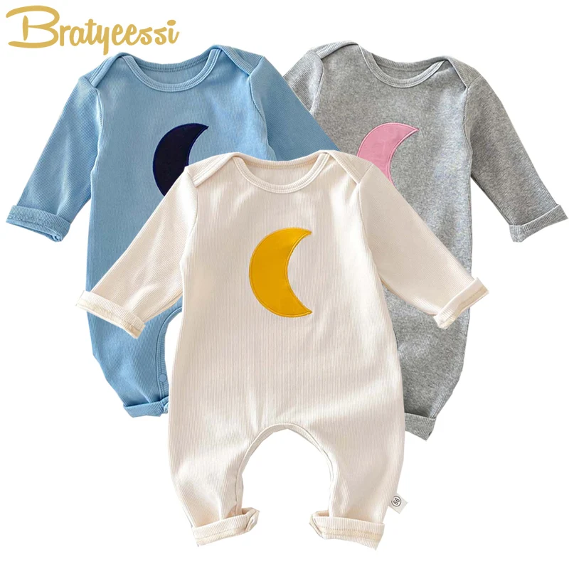 Новый детский комбинезон Moon Big с эластичной резинкой для малышей, детские комбинезоны для мальчиков и девочек, демисезонная цельная одежда для младенцев