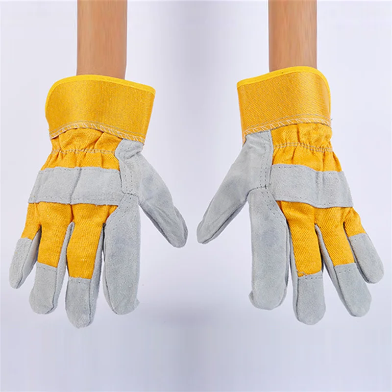 Рабочие перчатки из воловьей кожи Скалолазание Спортивная защита Кожаные перчатки Вождение Шлифовка Сварка Многоцелевые рабочие перчатки