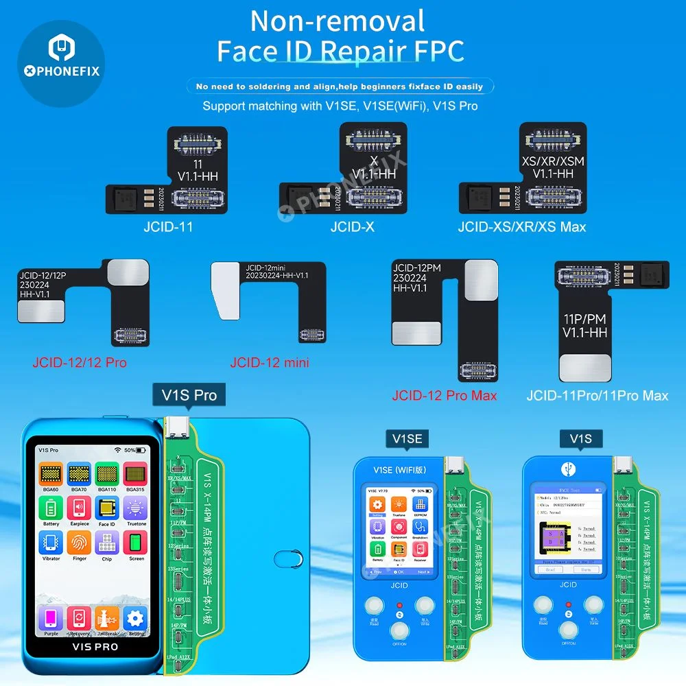 Новый Гибкий кабель JCID JC для ремонта FPC Face ID без удаления для iPhone X-14 Pro Max Устраняет Проблемы с Face ID / точечным проектором без пайки