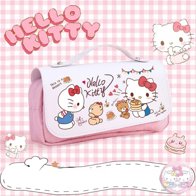 Sanrio Hello Kitty Kuromi My Melody Cinnamoroll Cat Студенческая коробка для канцелярских принадлежностей Милая сумка для хранения Пеналы Школьные принадлежности