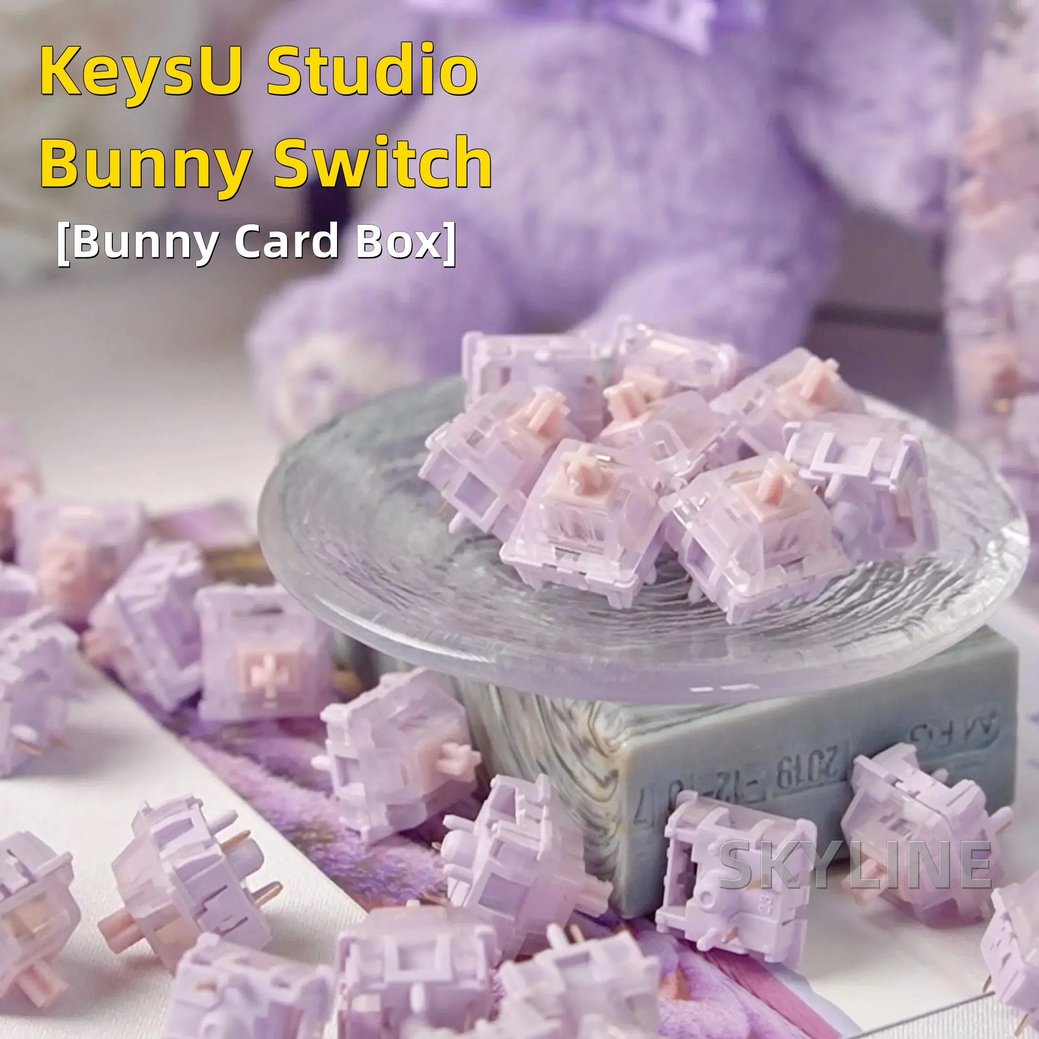 Переключатель KeysU Studio Bunny Switch (70/90/110 в упаковке) (в наличии / со смазкой) (Коробка) Линейные переключатели Механические клавиатурные переключатели с заводской смазкой