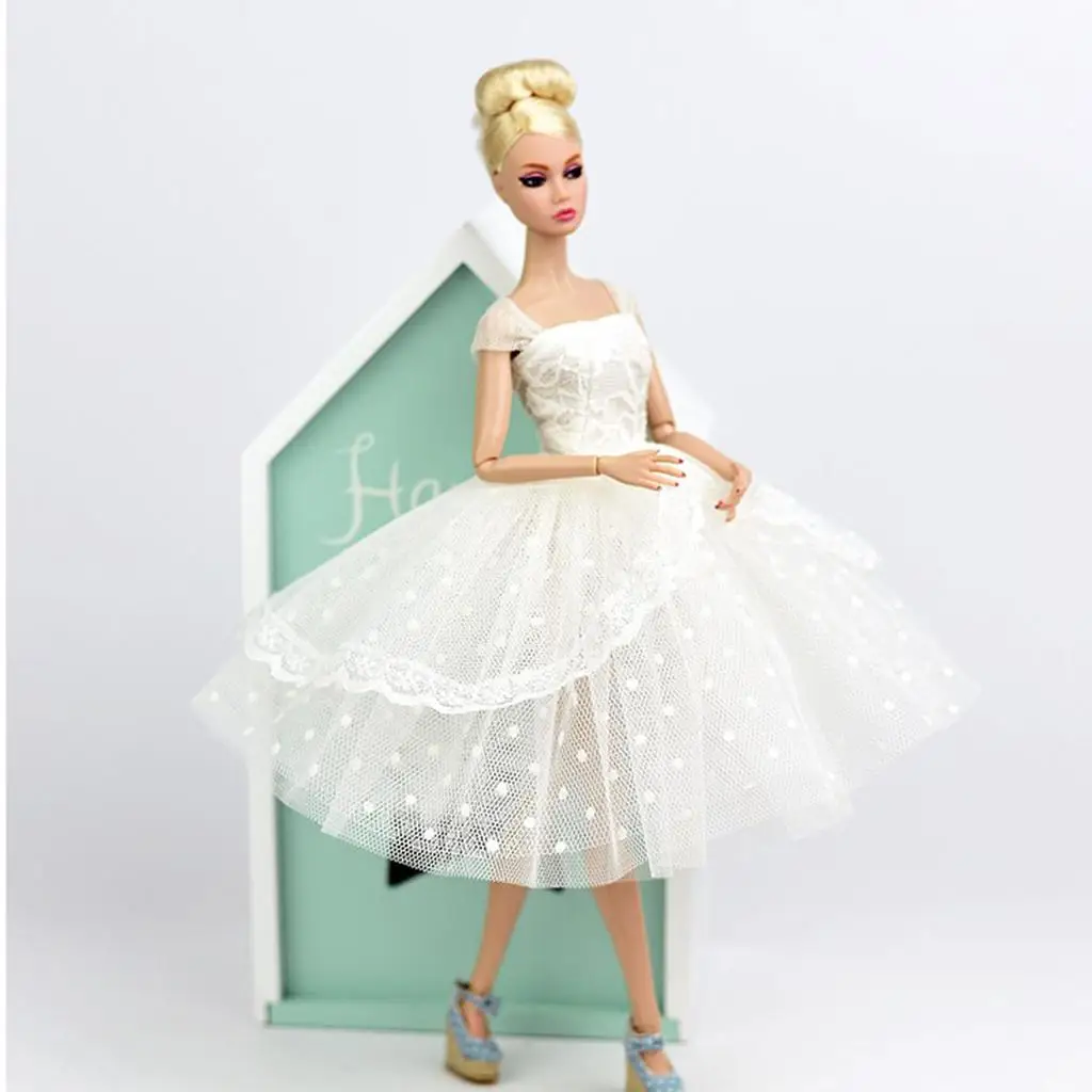 12-дюймовая Кукла Свадебное Платье Вечернее Платье Белая Нижняя Юбка Одежда для