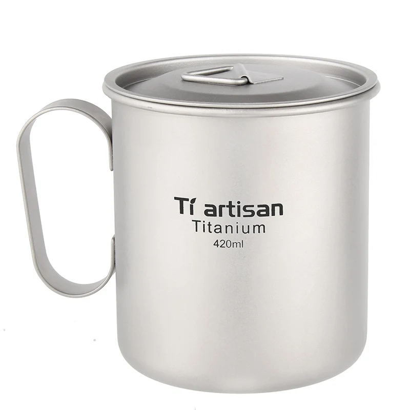 Титановая Походная кружка Tiartisan, 420 мл, чашка для воды, Бактериостатическая Посуда, Походная посуда для пикника, посуда для напитков, Кружка для молока и кофе