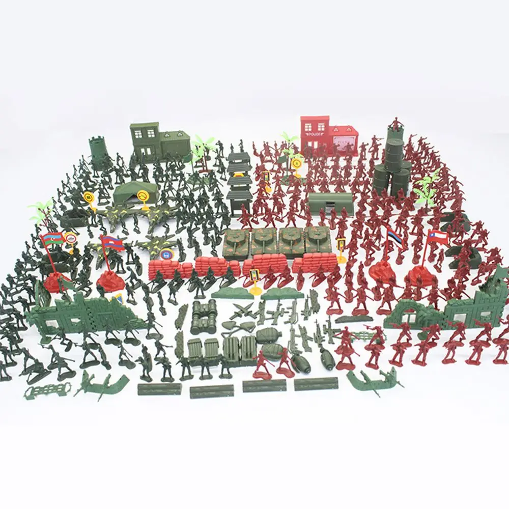 330 шт Детская подарочная фигурка Пластиковая игрушка 4 см Военный игровой набор Солдатская модель Мужские игровые наборы Конструкторы моделей
